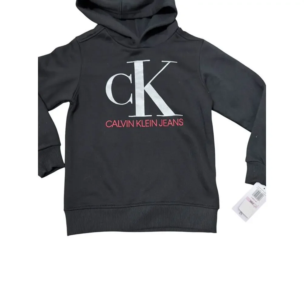 Calvin Klein Jeans Hooded Sweater Logo Long Sleeve Boys Size 6